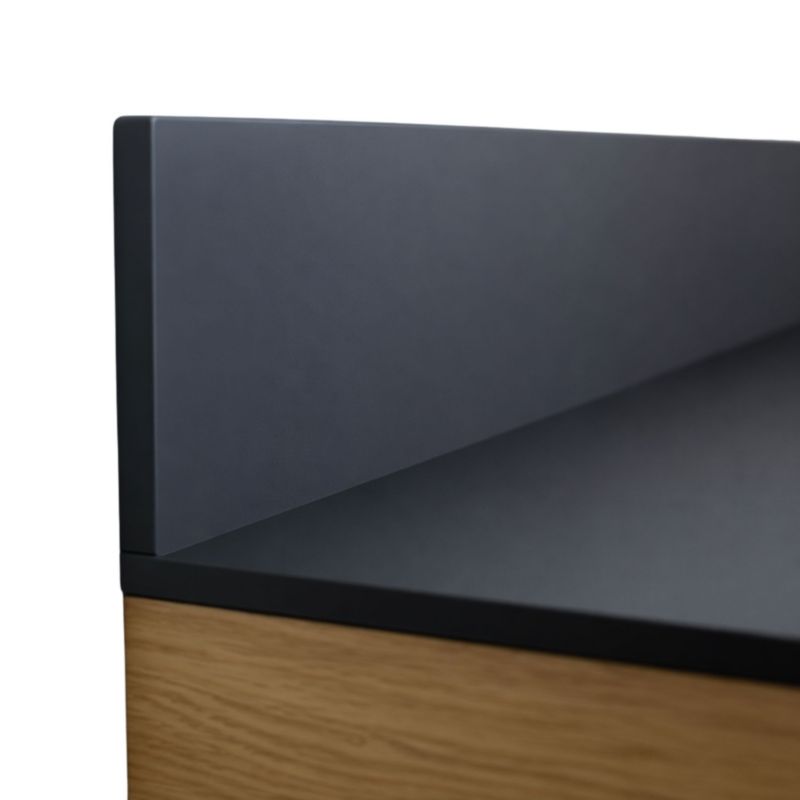 Blat łazienkowy HPL do szafki 125cm 125,5x40cm Black Mat z panelem 18cm 1szt.
