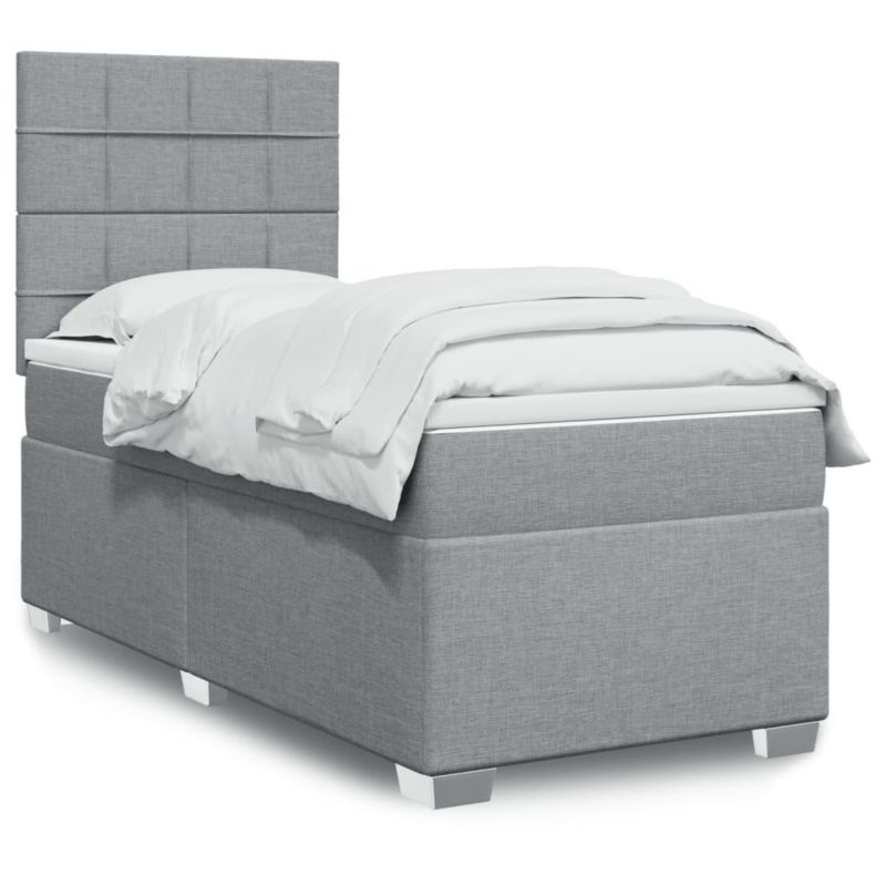 Łóżko kontynentalne WaszeMeble 90x190 cm jasnoszare WM-3292643 1 szt.