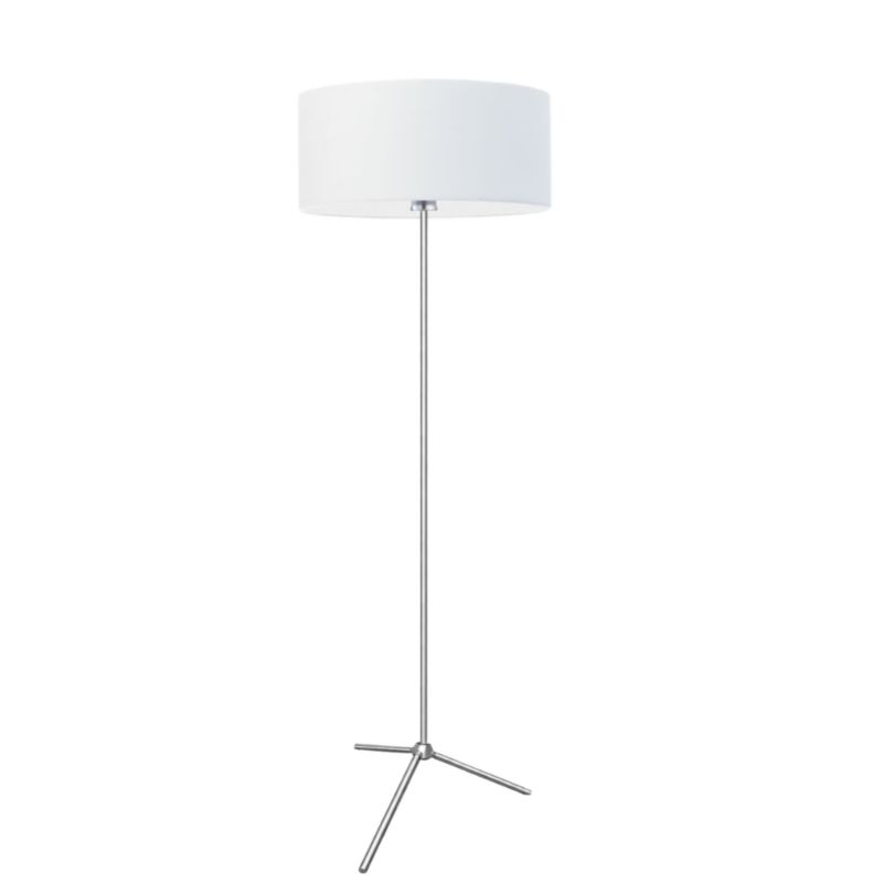 Lampa stojąca Volta Light Factory podłogowa z abażurem srebrny/biały walec CARLA 1szt.