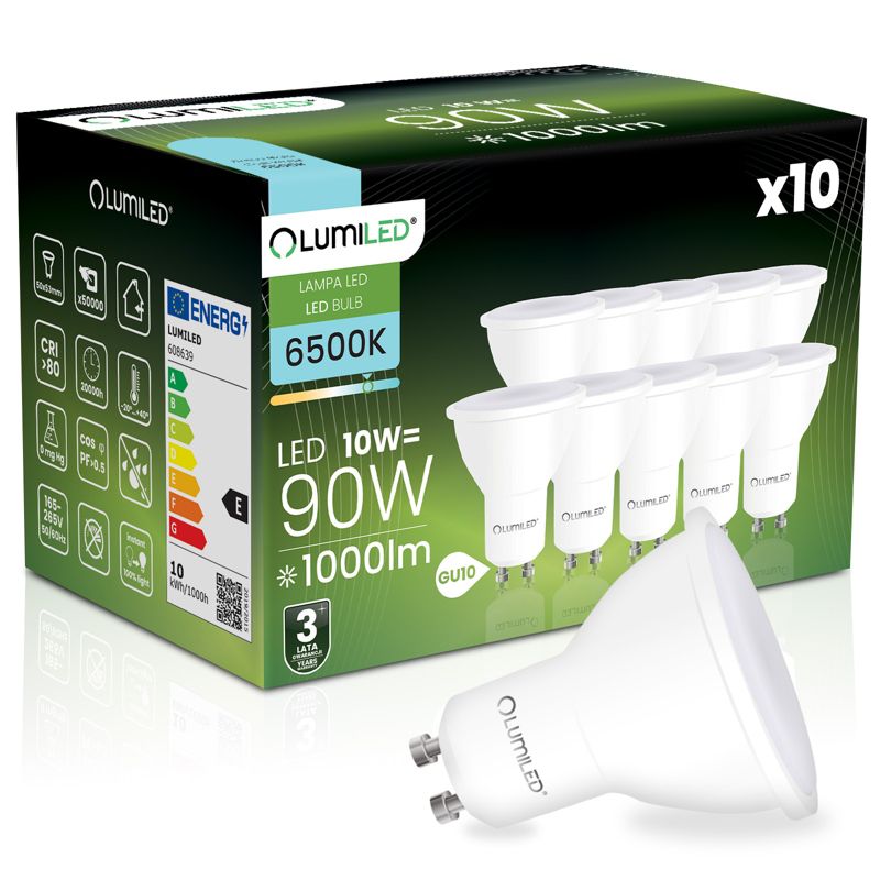 Żarówka LED Lumiled GU10 Reflektor PAR16 10W 1000lm 6500K 120st 10 szt.