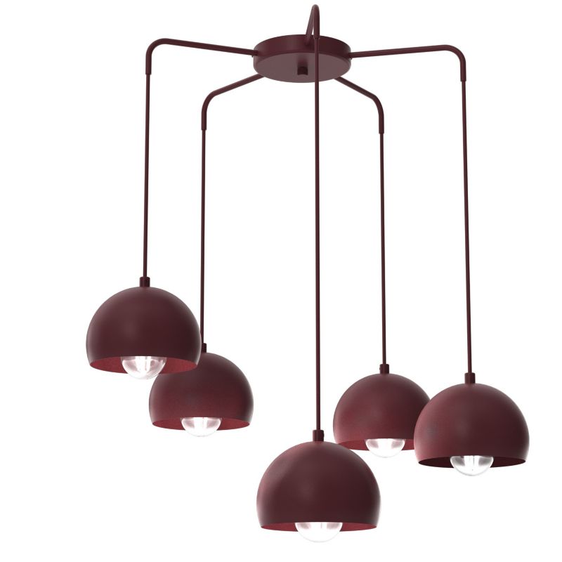 Lampa wisząca Luminex Sool czerwona 5xE27x15W IP20 wym:110x59x59cm - 1 szt.