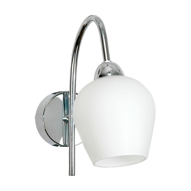 Kinkiet Ścienny Łazienkowy EDYLIT Glamour Chrom Biały Klosz 1xE14 GLEN 7-293 1 szt.