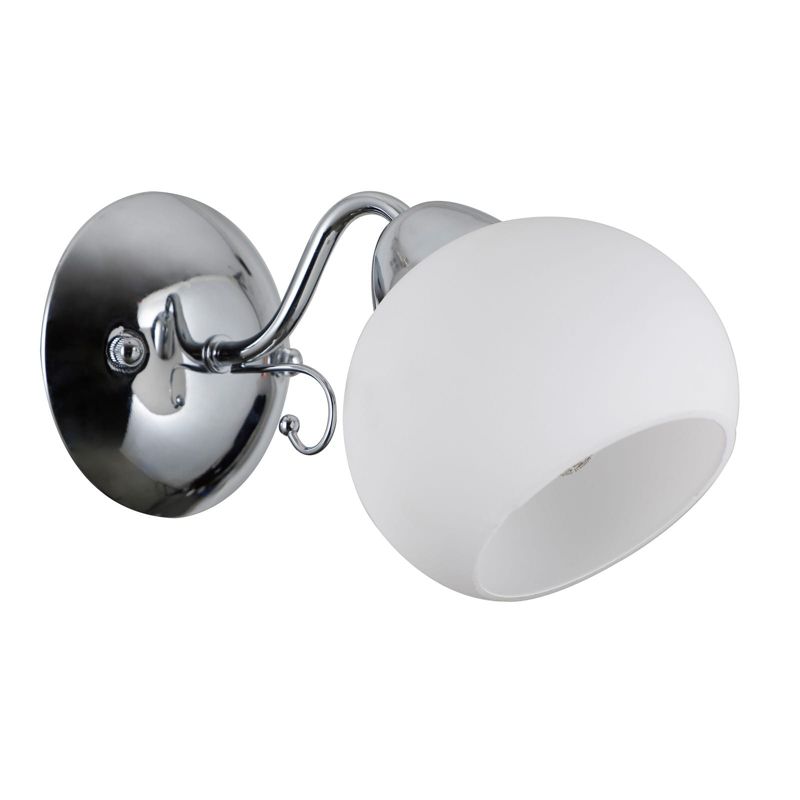 Kinkiet ścienny Italux Masseri chromowany biały 1 x E27 x 40W IP20 wym: 13 x 13 x 23 cm - 1 szt.