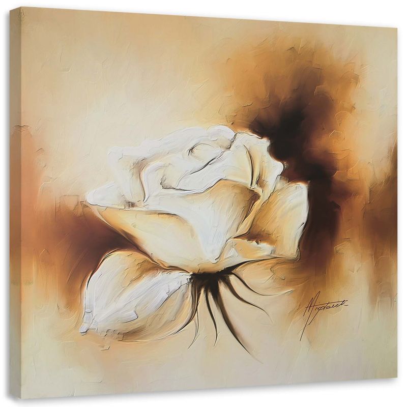 Obraz na płótnie Feeby Jak ręcznie malowana biała róża 30x30cm 1szt