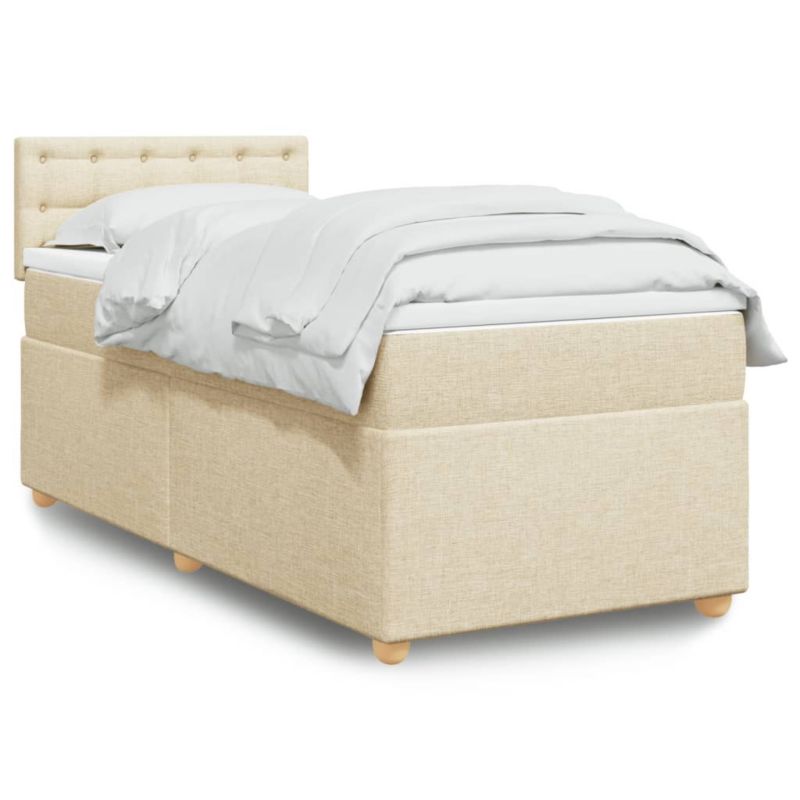 Łóżko kontynentalne WaszeMeble 100x200 cm kremowe WM-3288910 1 szt.