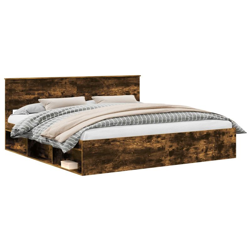 Łóżko Drewniane WaszeMeble 200x200 cm Brązowe WM-3410559 1 szt.