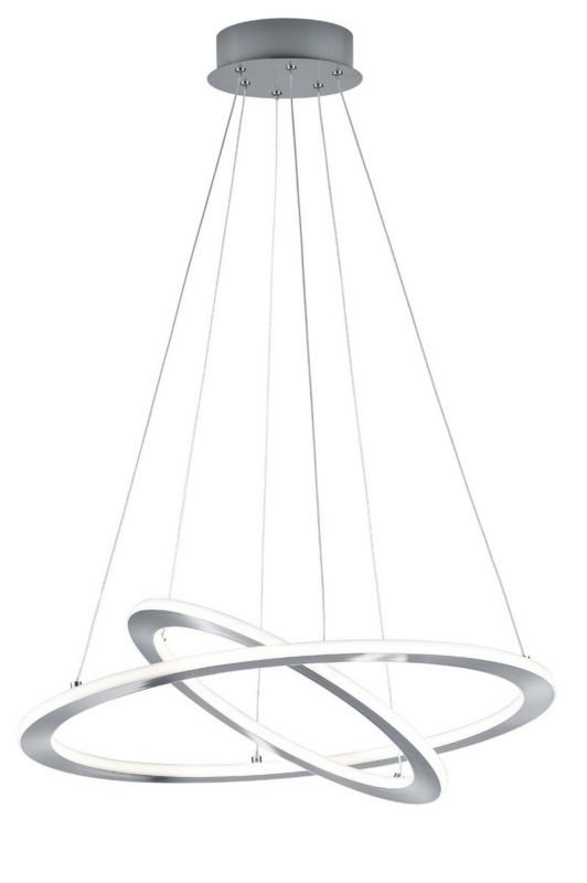 Lampa sufitowa wisząca Trio Durban srebrno-biała wym: 200 x 60,3 x 60,3 cm wbudowany LED 40W 1 szt.