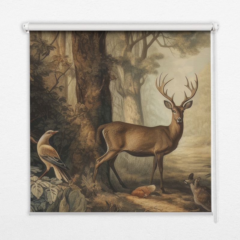 Roleta Wewnętrzna Tulup 130x140 cm Zwierzęta W Lesie Montaż do ściany/sufitu 1 szt.