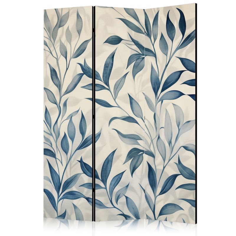 Parawan Muralo Jednostronny Liście W Niebieskich Kolorach Botaniczny 135x172 cm 1 szt.