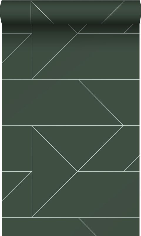 Tapeta Origin Wallcoverings linie graficzne zielonym 53 cm x 10.05 m - 1 rol.