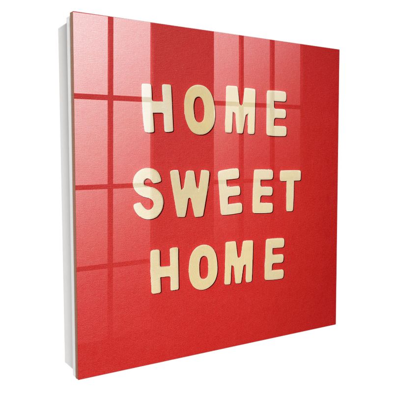 Szafka Na Klucze Tulup 30x30 cm Napis HOME SWEET HOME - Biała - Otwierana na prawo 1 szt.