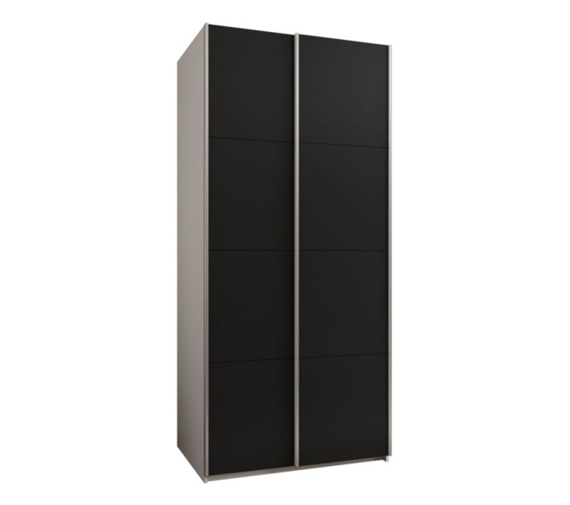 Szafa przesuwna Abiks LUX wysoka szer.120cm biały/czarny/srebrny 1szt.