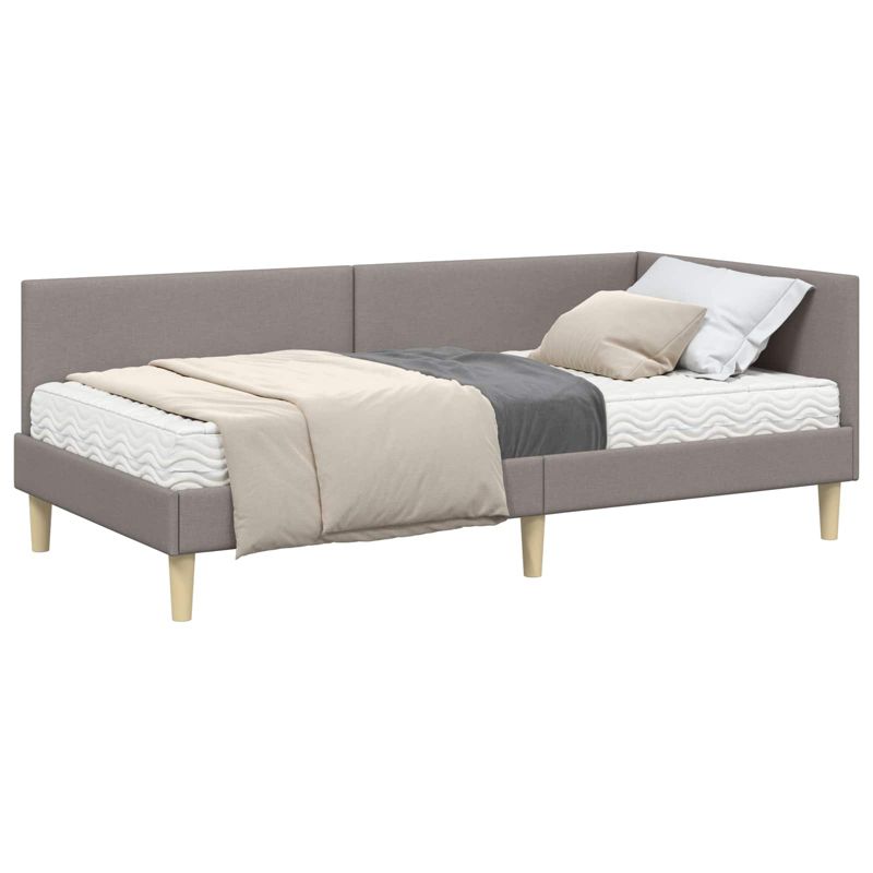 Łóżko Tapicerowane WaszeMeble z Materacem 90x190 cm Szare WM-3393738 1 szt.
