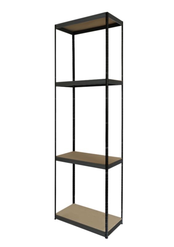 Regał metalowy MODO24 magazynowy garażowy czarno-grafitowy helios 180x30x30cm 4 półki po 175 kg 1 szt.
