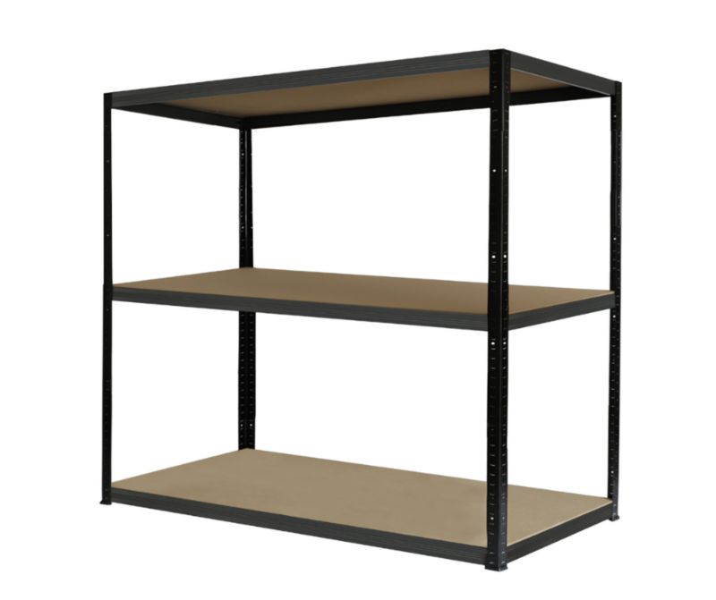 Regał metalowy MODO24 magazynowy warsztatowy czarno-grafitowy helios 90x75x30cm 3 półki po 400 kg 1 szt.