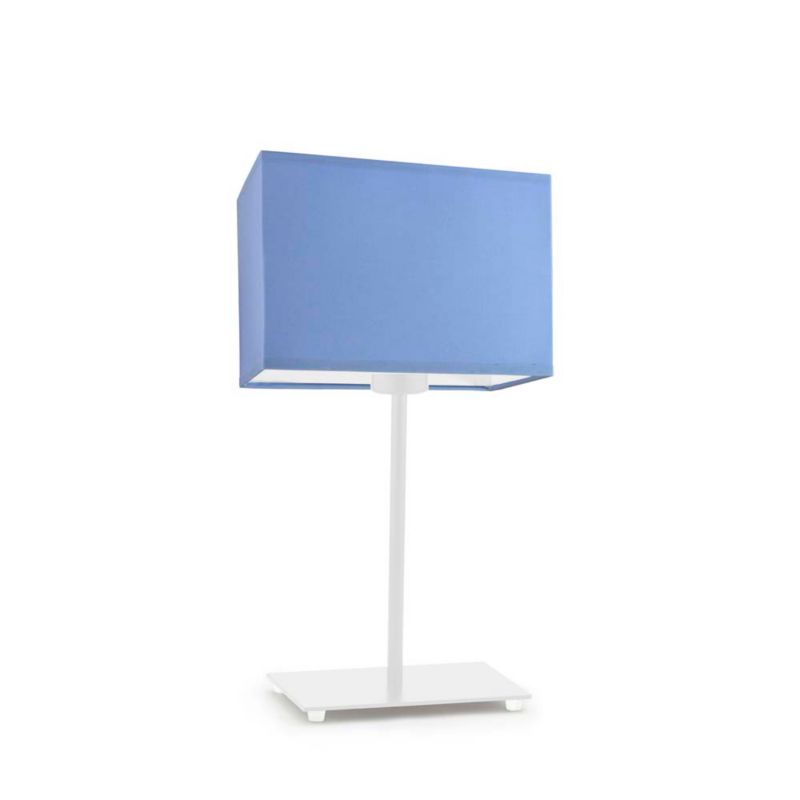 Lampka Nocna Volta Light Factory Moto Abażur Biały/Niebieski Prostokąt 1xE27 1szt.