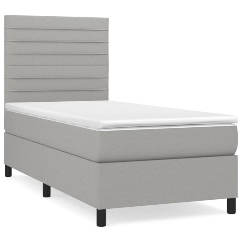Łóżko kontynentalne WaszeMeble 90x200 cm jasnoszare WM-3141825 1 szt.