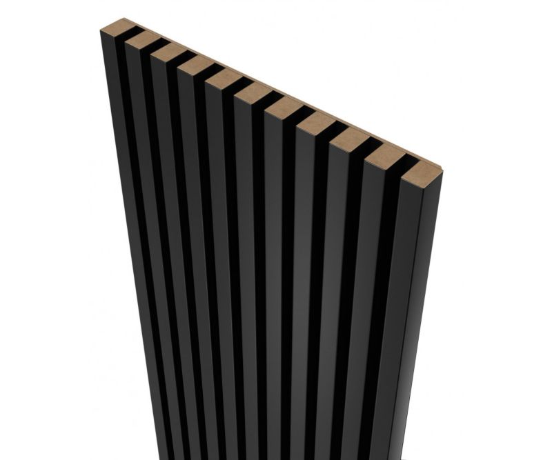 Lamele czarne (struktura drewna) na czarnej płycie 18,5 x 275 cm Mebano PRO 4 szt.