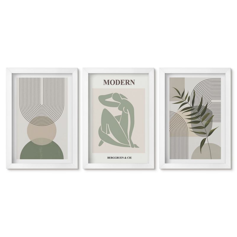 Komplet obrazów biała rama Tulup 20x30 cm Stylowe grafiki roślinne Małe obrazy do kuchni w ramie 1 kpl