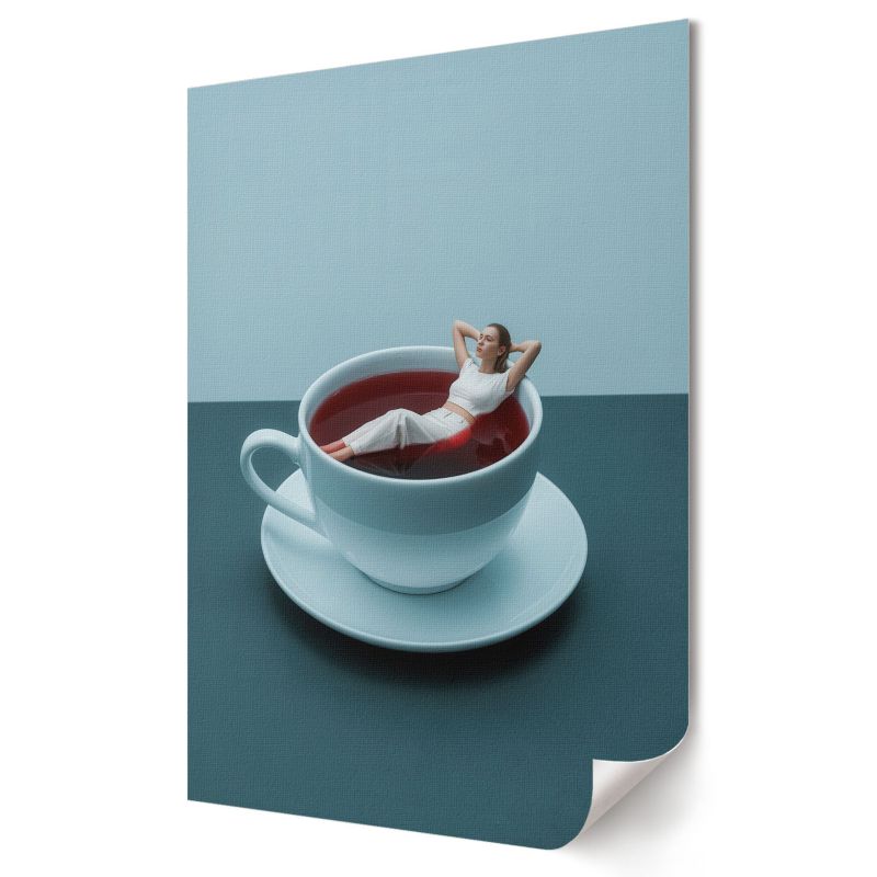 Plakat canvas Wallfluent Format A4 Kąpiel w kawie Artysta Hao-hao 1 szt.
