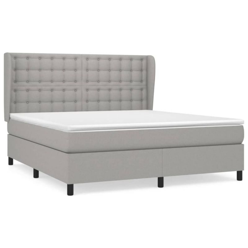 Łóżko kontynentalne WaszeMeble 160x200 cm jasnoszare WM-3128293 1 szt.