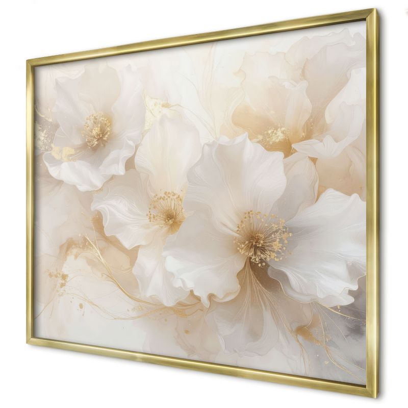 Tablica magnetyczna ozdobna Wallfluent 80x60 Pastelowe kwiaty w złotej ramie 1szt