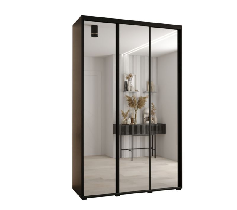 Szafa przesuwna Abiks CANNES 2 160 gł 60 czarny/czarny/czarny 1szt.