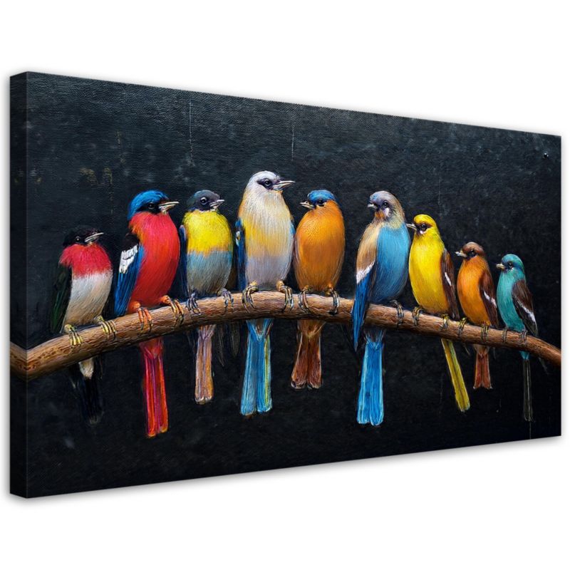 Obraz na płótnie Feeby Ptaki Zwierzęta Kolorowe 80x40cm 1szt