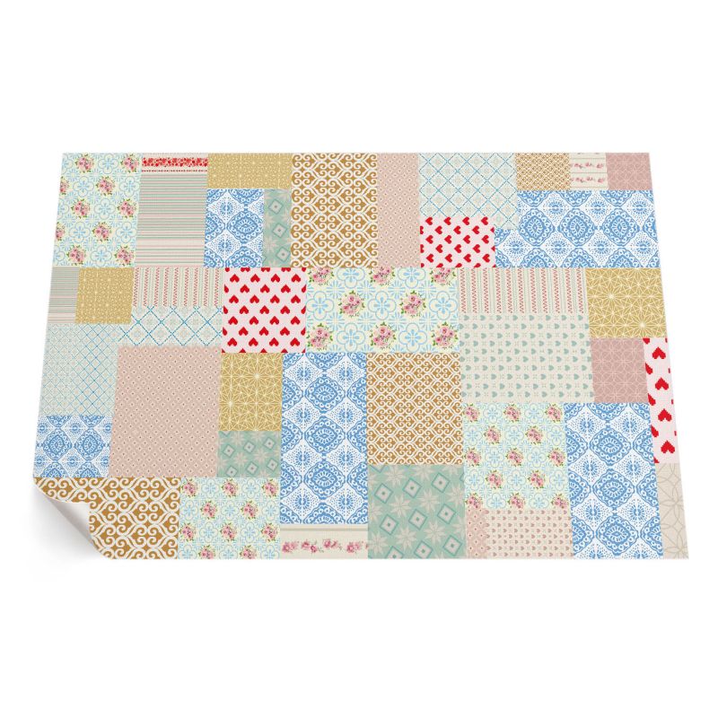 Zewnętrzny Dywan Winylowy ArtPrintCave 60x90 cm Patchwork różne kawałki imitacja tkaniny 1 szt.