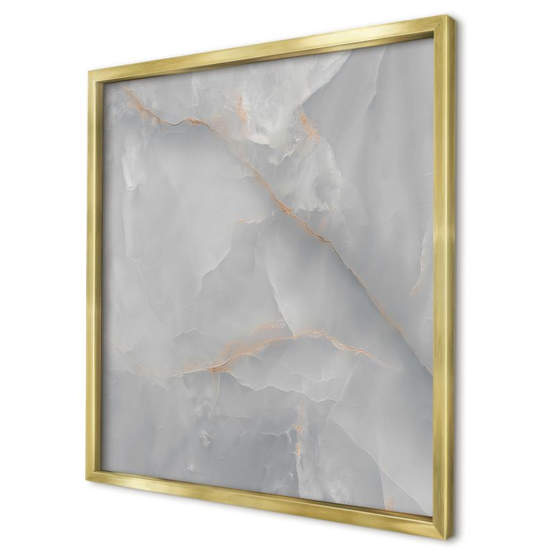 Dekoracyjna tablica magnetyczna Wallfluent 50x50 Szare żyły w złotej ramie 1szt