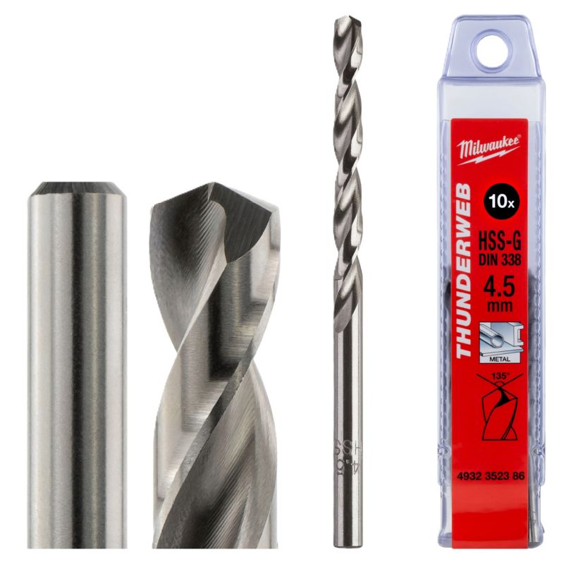 Wiertła do metalu Milwaukee HSS-G Thunderweb średnica 4,5 mm dł 80 mm 10szt