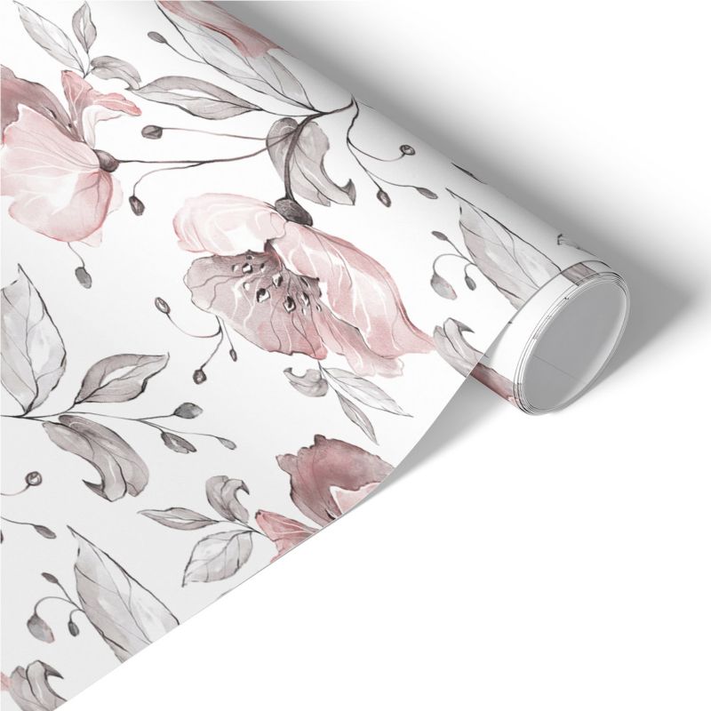 Folia Meblowa Tulup 50x100 cm Pastelowe kwiaty Okleina Na Biurko I Regał 1 rol.