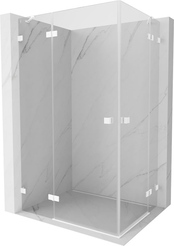 Kabina prysznicowa Mexen Lunar Duo uchylna 95 x 80 cm transparent biała 1 szt.
