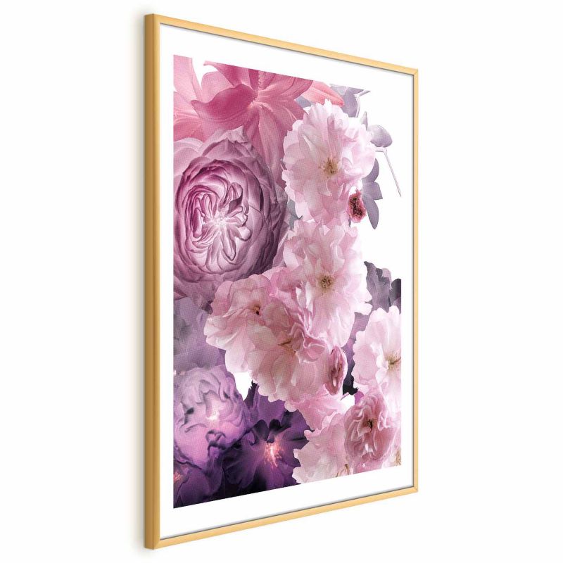 Plakat Artgeist Wachlarz kwiatów 60x90 cm z ramą złotą z marginesem 1 szt