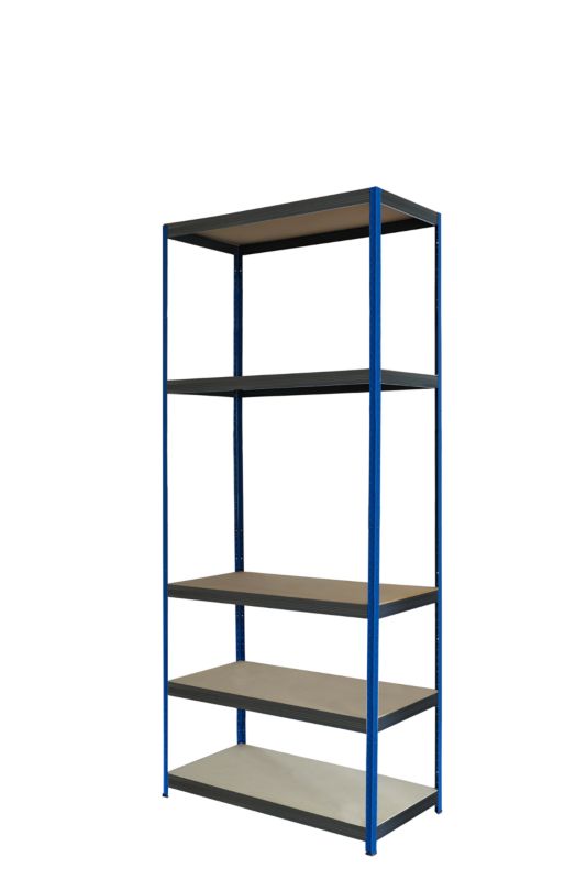 Regał metalowy MODO24 magazynowy stojak niebiesko-grafitowy helios 180x90x35cm 5 półek po 175 kg 1 szt.