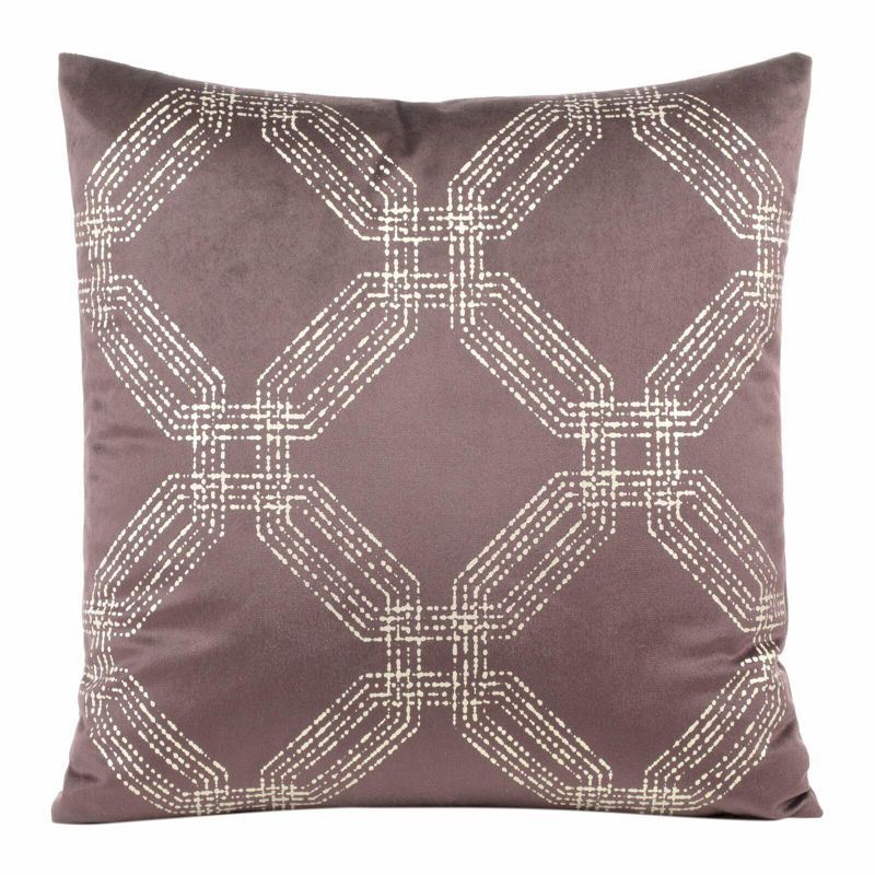 Poszewka BLINK 30 Eurofirany 45 x 45 cm pudrowa welwetowa z geometrycznym błyszczącym nadrukiem 1 szt.