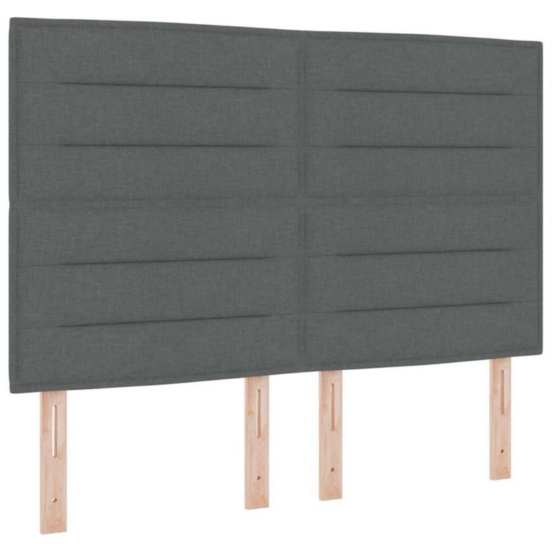 Łóżko z materacem WaszeMeble 140x200 cm Ciemnoszary tkanina z LED WM-3343027 1 szt.