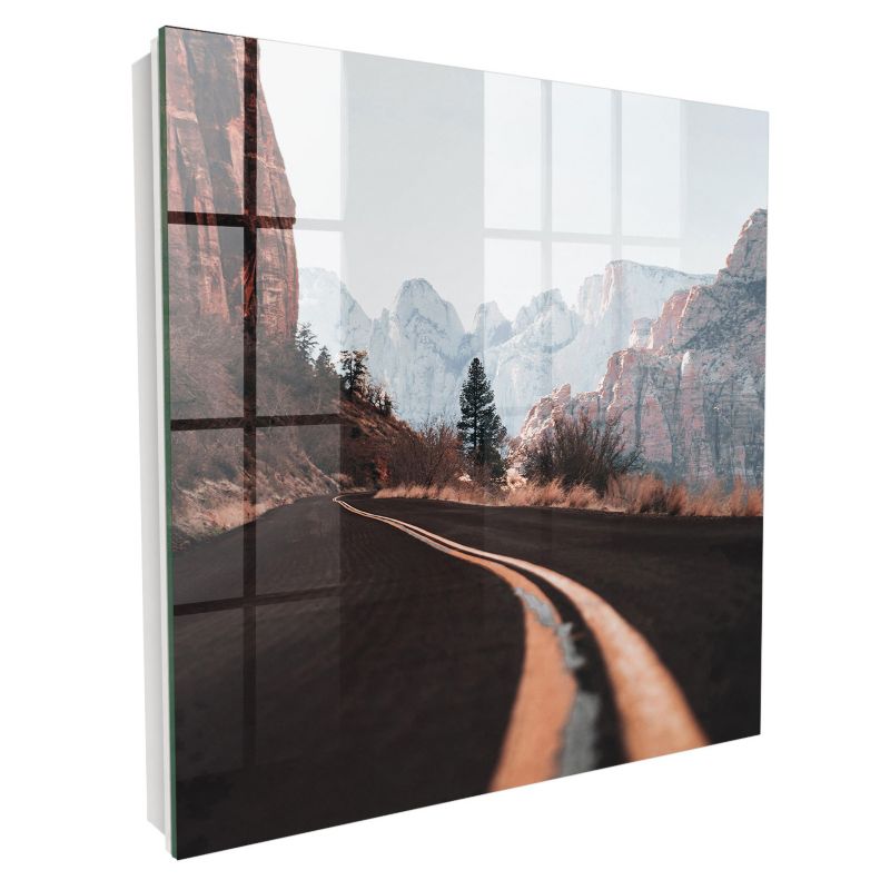 Metalowa Skrzynka Na Klucze Tulup 30x30 cm Droga w górach - Biała - Otwierana na lewo 1 szt.