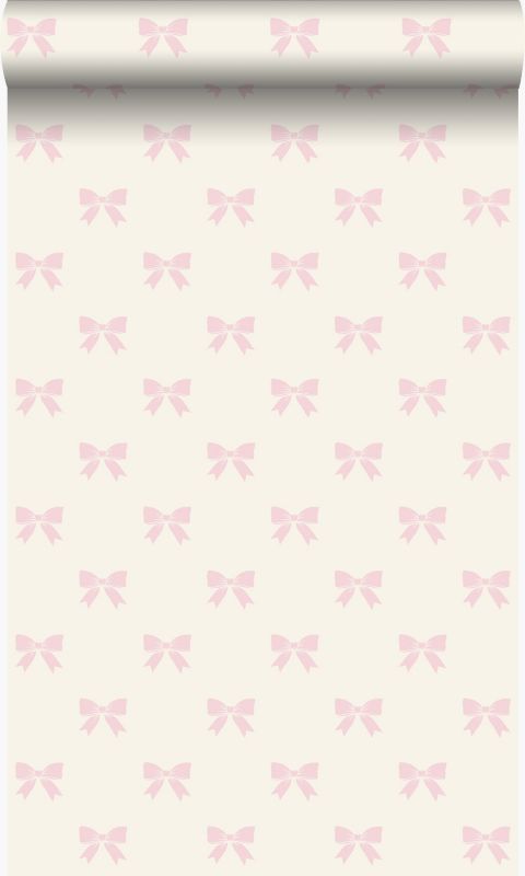 Tapeta Origin Wallcoverings Muszki w błyszczącej bieliIjasnego różu 53 cm x 10.05 m - 1 rol.