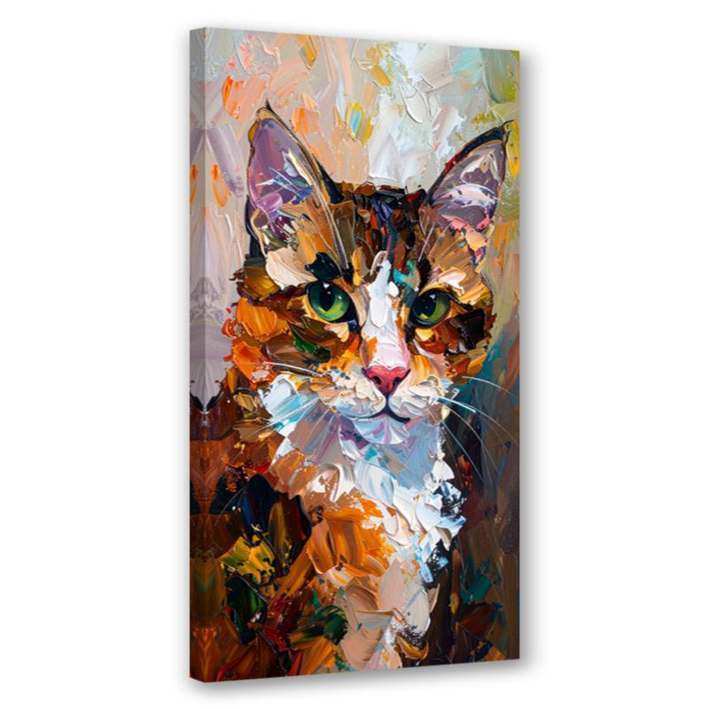 Obraz na płótnie do pokoju dziecka salonu Feeby Abstrakcja Kolorowy Kot 40x80cm 1szt