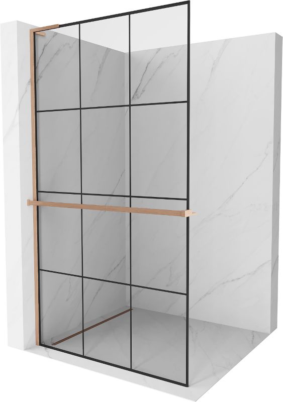 Ścianka prysznicowa Mexen Kioto+ L czarny wzór 110 x 200 cm 800-110-123-65-771 szt.