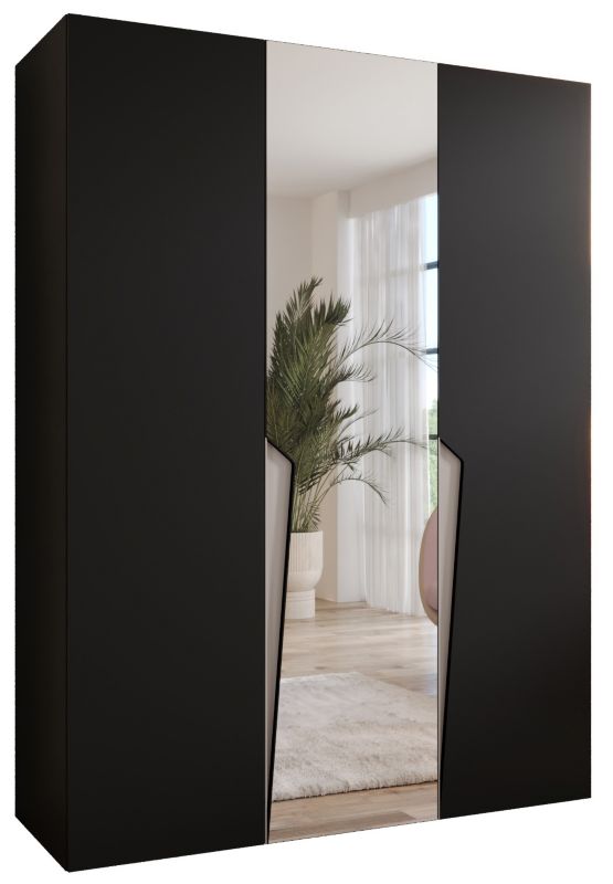 Szafa uchylna z lustrem z lustrem otwierana Abiks PIANO 2 150 wys 202 cm Czarny + Kaszmir 1 szt