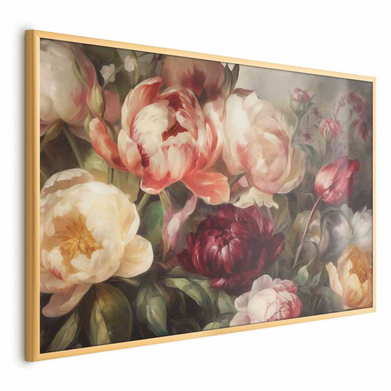 Plakat Artgeist Piwonie 60x40 cm z ramą złotą 1 szt