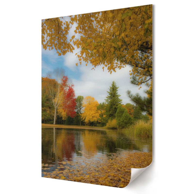 Plakat canvas Wallfluent Format A4 Jesienne jezioro Artysta TrueArt 1 szt.