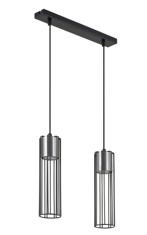 Lampa wisząca Sigma Lighting Fobia 2434 czarno-srebrna dekoracyjna 2xGU10 x 1 szt.