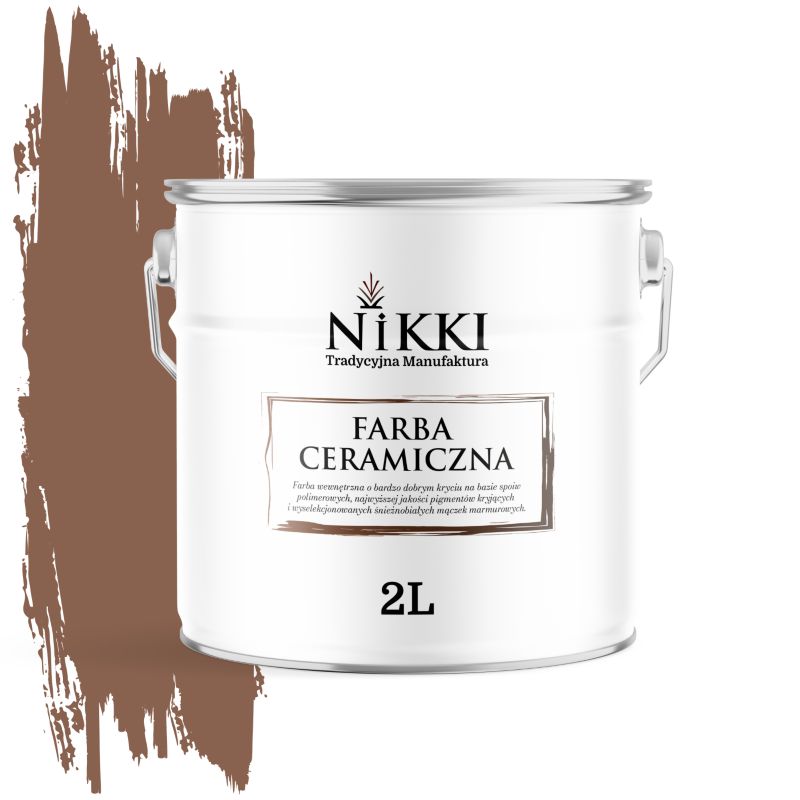Farba Ceramiczna Wewnętrzna Ściany i Sufity NIKKI Czekoladowy H4515 Głęboki Mat 2L