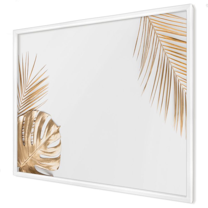 Magnetyczna tablica ozdobna Wallfluent 80x60 Eleganckie liście w białej ramie 1szt