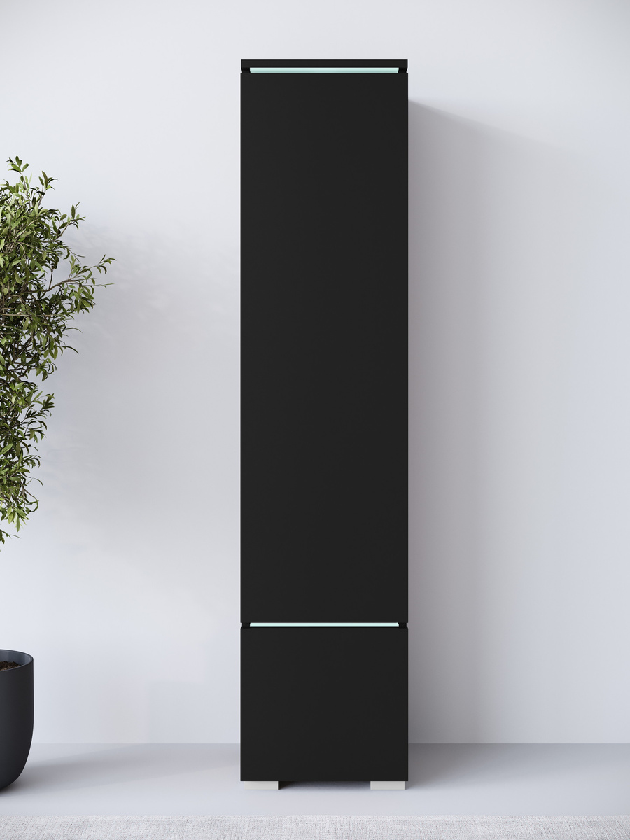 Witryna z LED do salonu VELLORE czarny grafit