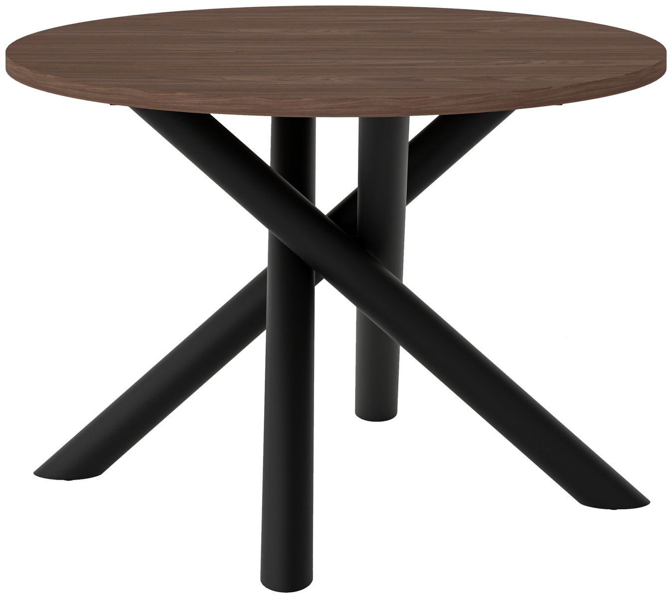 Loftowy stół do jadalni okrągły 110 cm OPALIO orzech wisconsin