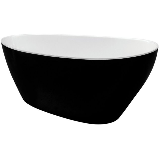 BESCO Wanna wolnostojąca GOYA MATT BLACK&WHITE 142x62 klik-klak c